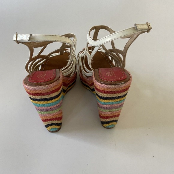 Paloma Barcelo Platform Shoe Wedge Strappy Hippie Sandal Patent Leather BOHO 7.5 - Picture 5 of 13